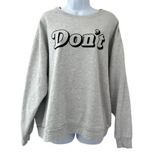 SCHITTS CREEK Revolve DONT David Schitt Quote Crewneck Sweatshirt Gray Size XL